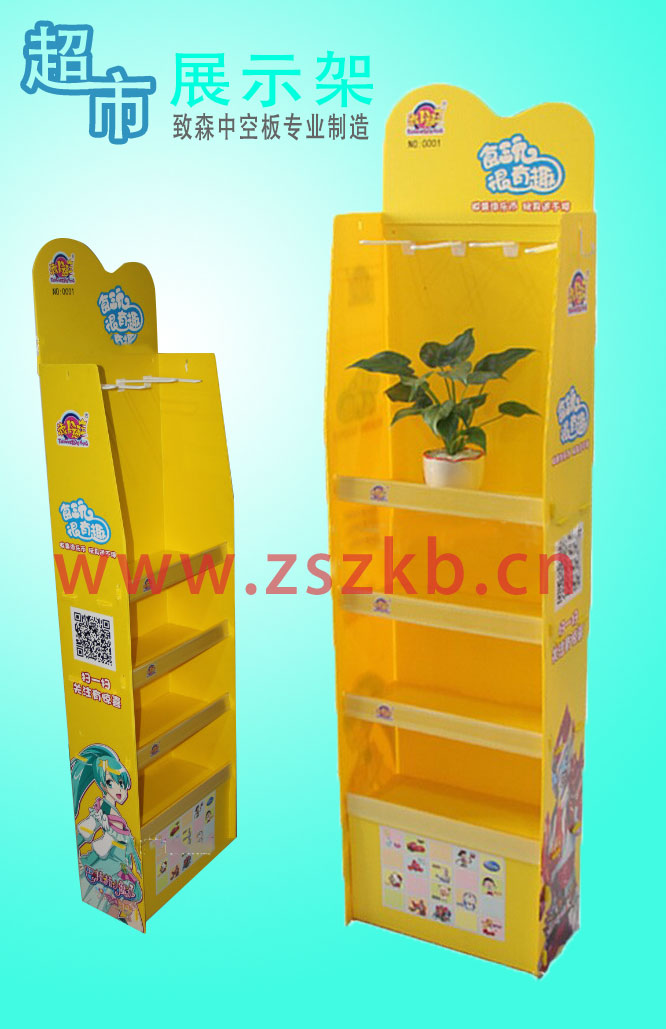 超市掛鉤展示架 塑料中空板展示架